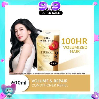 TSUBAKI - Premium Volume & Repair Conditioner Refill (Instant Volume Boost In 1 Use, To Improve Flat & Lifeless Hair) 600ml image