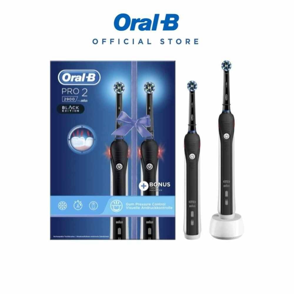 Pro 2 2900 Dual Handle Pack Black Edition (For Healthier Gums and Up to 100% More Plaque Removal)