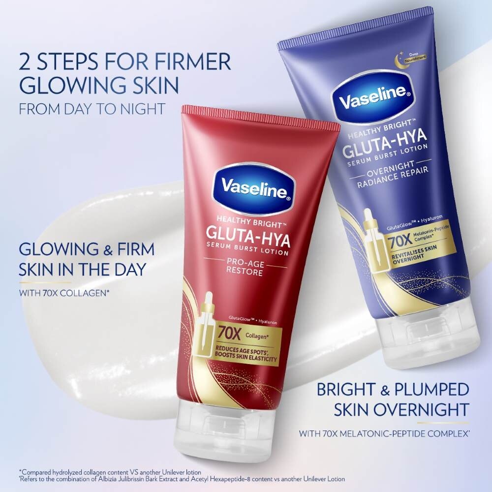 Vaseline GLUTA-HYA PRO-AGE RESTORE 2本 VASELINE Healthy Bright Gluta-Hya Pro-Age Restore Serum Burst