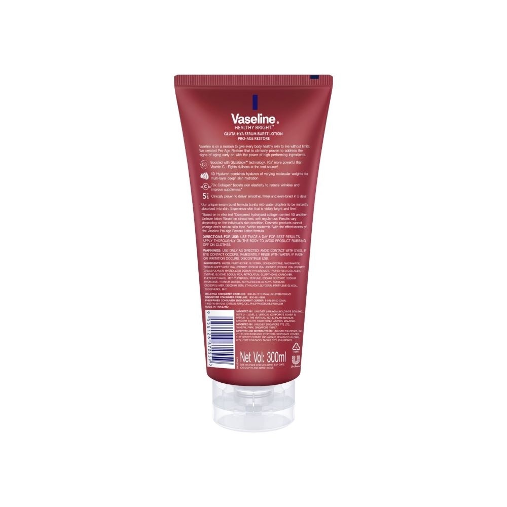 Healthy Bright Gluta-Hya Pro-Age Restore Serum Burst Lotion (To Reduce Age Spots & Boosts Skin Elasticity) 300ml
