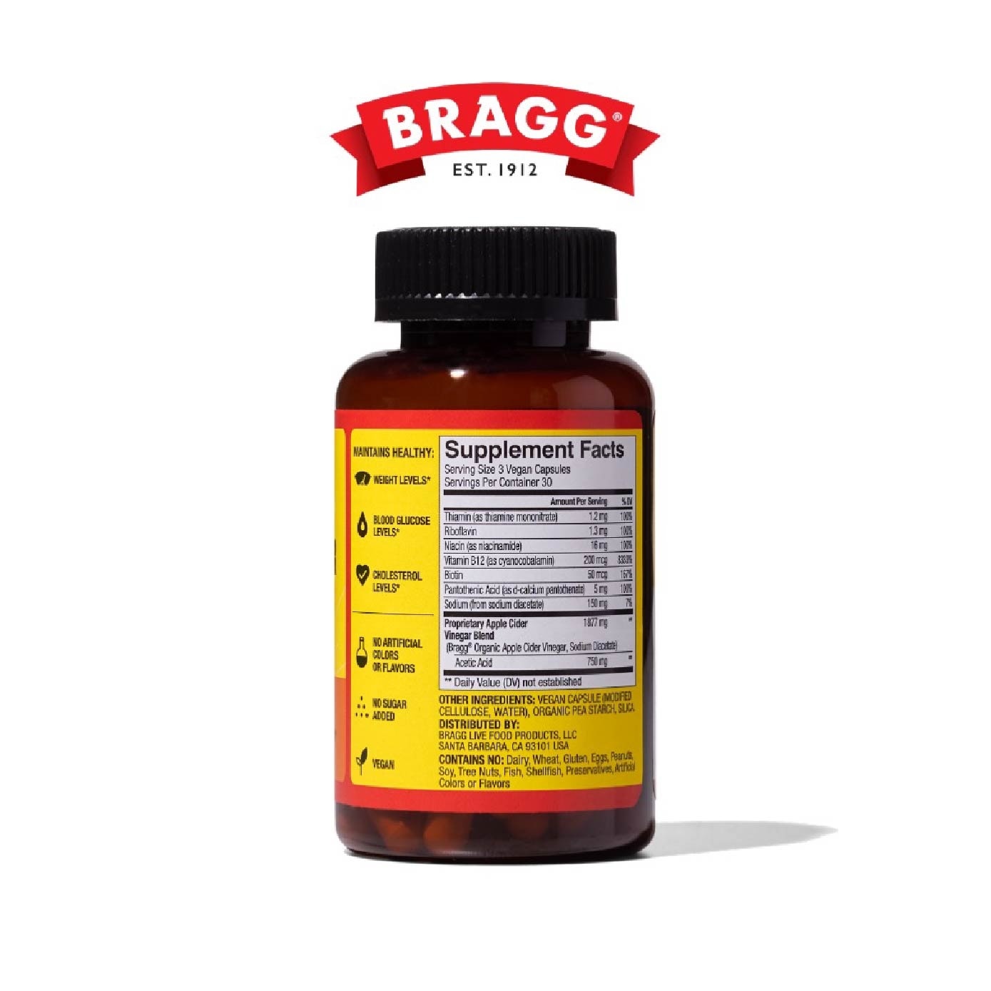 Energy Apple Cider Vinegar + 6 B Vitamins Dietary Supplement Capsule 90s