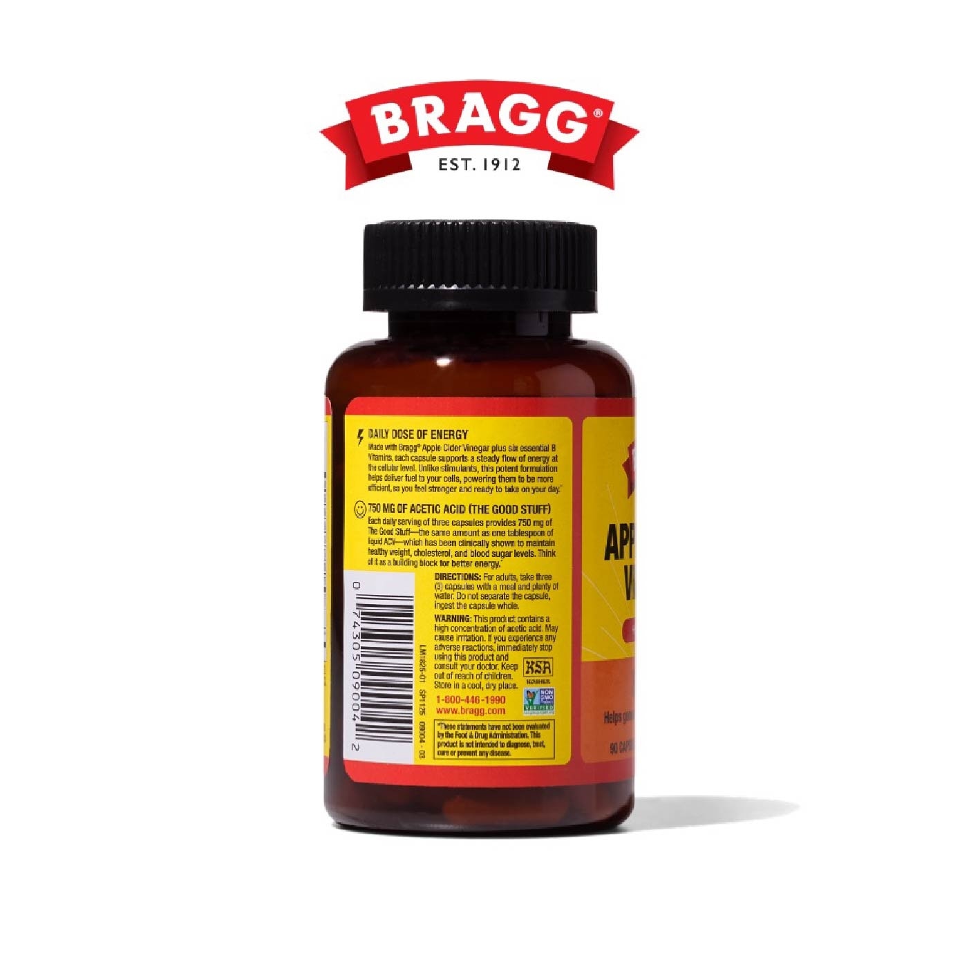 Energy Apple Cider Vinegar + 6 B Vitamins Dietary Supplement Capsule 90s