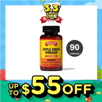 BRAGG Energy Apple Cider Vinegar + 6 B Vitamins Dietary Supplement Capsule 90s