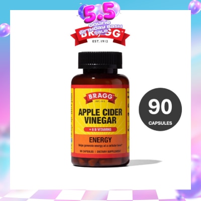 BRAGG - Energy Apple Cider Vinegar + 6 B Vitamins Dietary Supplement Capsule 90s