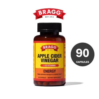 BRAGG Energy Apple Cider Vinegar + 6 B Vitamins Dietary Supplement Capsule 90s