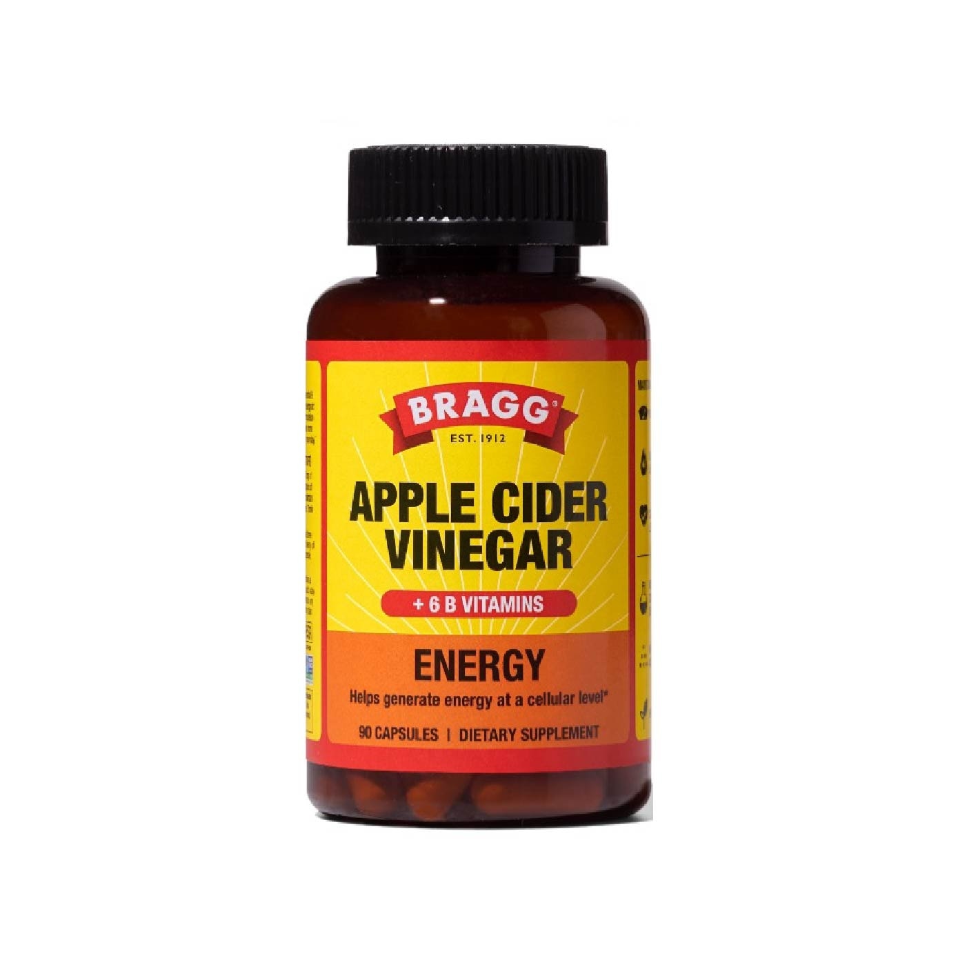 Energy Apple Cider Vinegar + 6 B Vitamins Dietary Supplement Capsule 90s