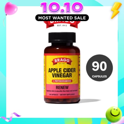 BRAGG Renew Apple Cider Vinegar + Phytoceramides Dietary Supplement Capsule 90s image
