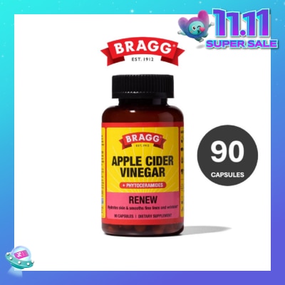 BRAGG Renew Apple Cider Vinegar + Phytoceramides Dietary Supplement Capsule 90s