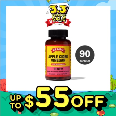 BRAGG Renew Apple Cider Vinegar + Phytoceramides Dietary Supplement Capsule 90s