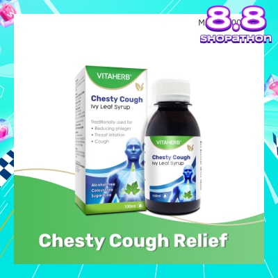 VITAHERB Chesty Cough Ivy Leaf Syrup (For Reducing Phlegm, Throat Irritation & Cough) 100ml