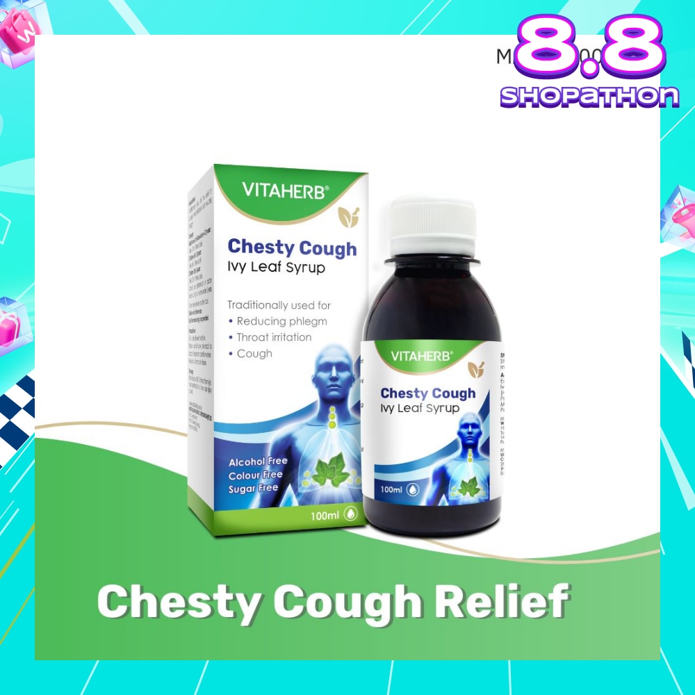 Chesty Cough Ivy Leaf Syrup (For Reducing Phlegm, Throat Irritation & Cough) 100ml