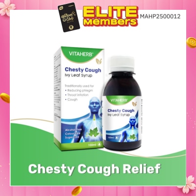 VITAHERB Chesty Cough Ivy Leaf Syrup (For Reducing Phlegm, Throat Irritation & Cough) 100ml