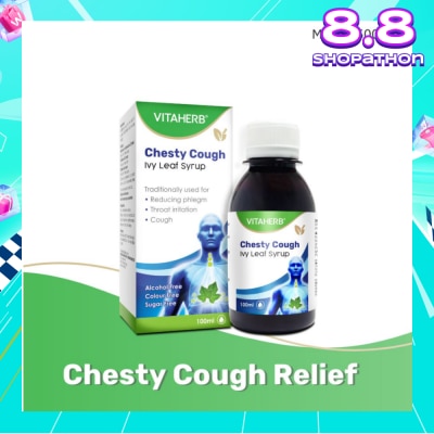 VITAHERB Chesty Cough Ivy Leaf Syrup (For Reducing Phlegm, Throat Irritation & Cough) 100ml