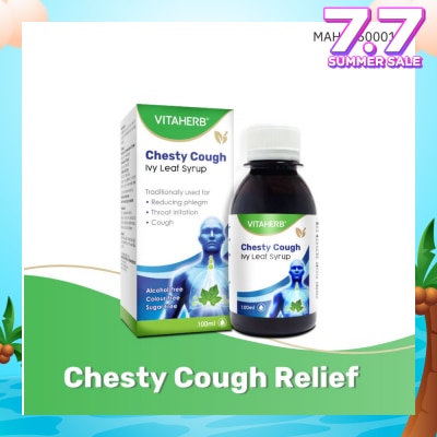 VITAHERB Chesty Cough Ivy Leaf Syrup (For Reducing Phlegm, Throat Irritation & Cough) 100ml