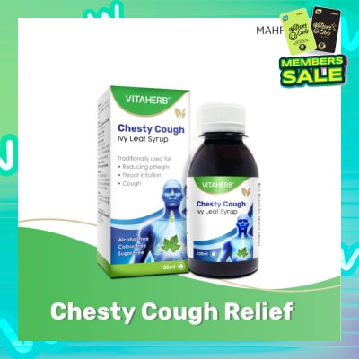 VITAHERB Chesty Cough Ivy Leaf Syrup (For Reducing Phlegm, Throat Irritation & Cough) 100ml