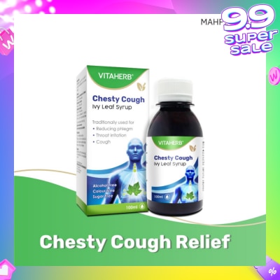 VITAHERB Chesty Cough Ivy Leaf Syrup (For Reducing Phlegm, Throat Irritation & Cough) 100ml