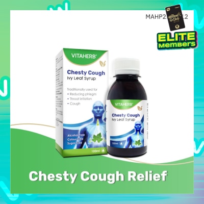 VITAHERB Chesty Cough Ivy Leaf Syrup (For Reducing Phlegm, Throat Irritation & Cough) 100ml