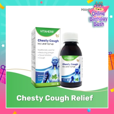 VITAHERB Chesty Cough Ivy Leaf Syrup (For Reducing Phlegm, Throat Irritation & Cough) 100ml