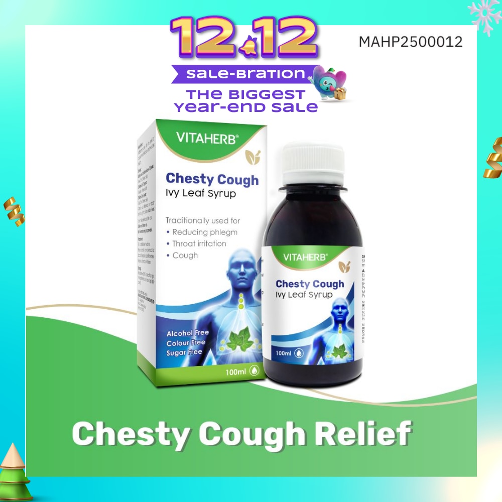 Chesty Cough Ivy Leaf Syrup (For Reducing Phlegm, Throat Irritation & Cough) 100ml