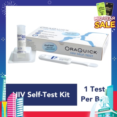 ORA QUICK HIV Self-Test Kit (Test Device 1s, Test Tube Containing 1ml Of Fluid 1s & Test Stand 1s) 1s