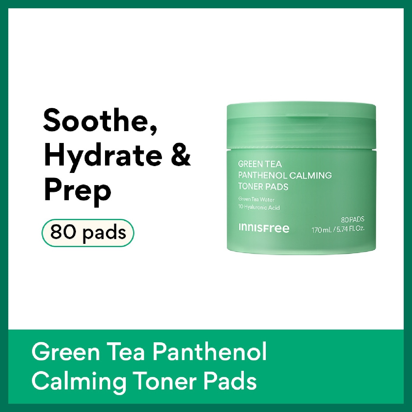 Green Tea Panthenol Calming Toner Pad 80s image