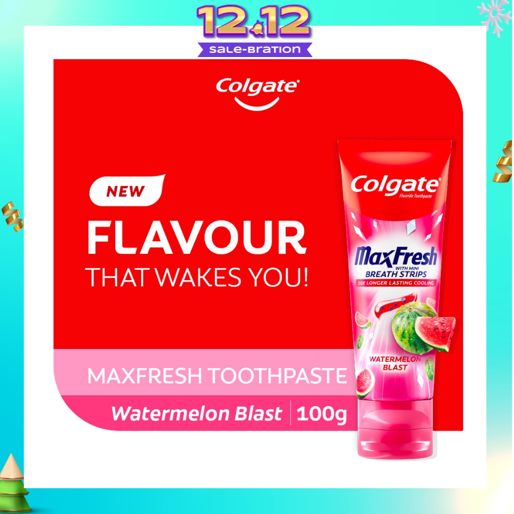 Max Fresh With Mini Breath Strip Watermelon Blast Toothpaste 100g