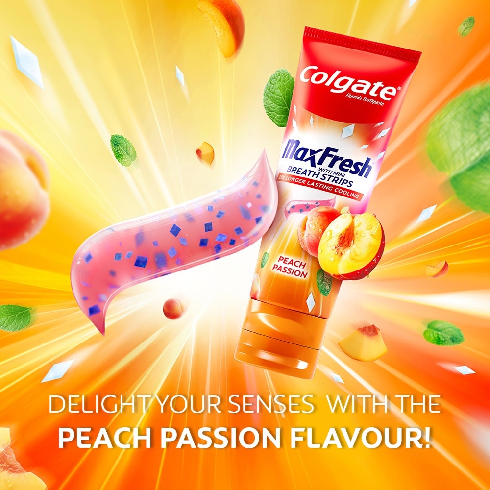 Max Fresh With Mini Breath Strip Peach Passion Toothpaste 100g