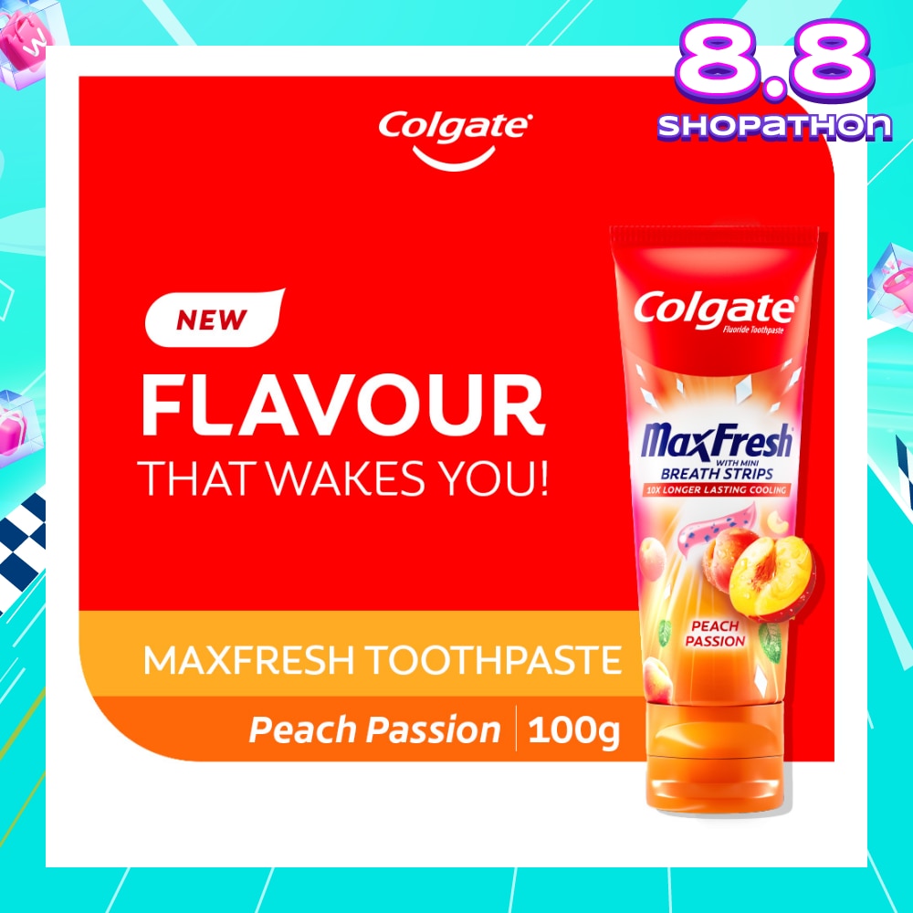 Max Fresh With Mini Breath Strip Peach Passion Toothpaste 100g