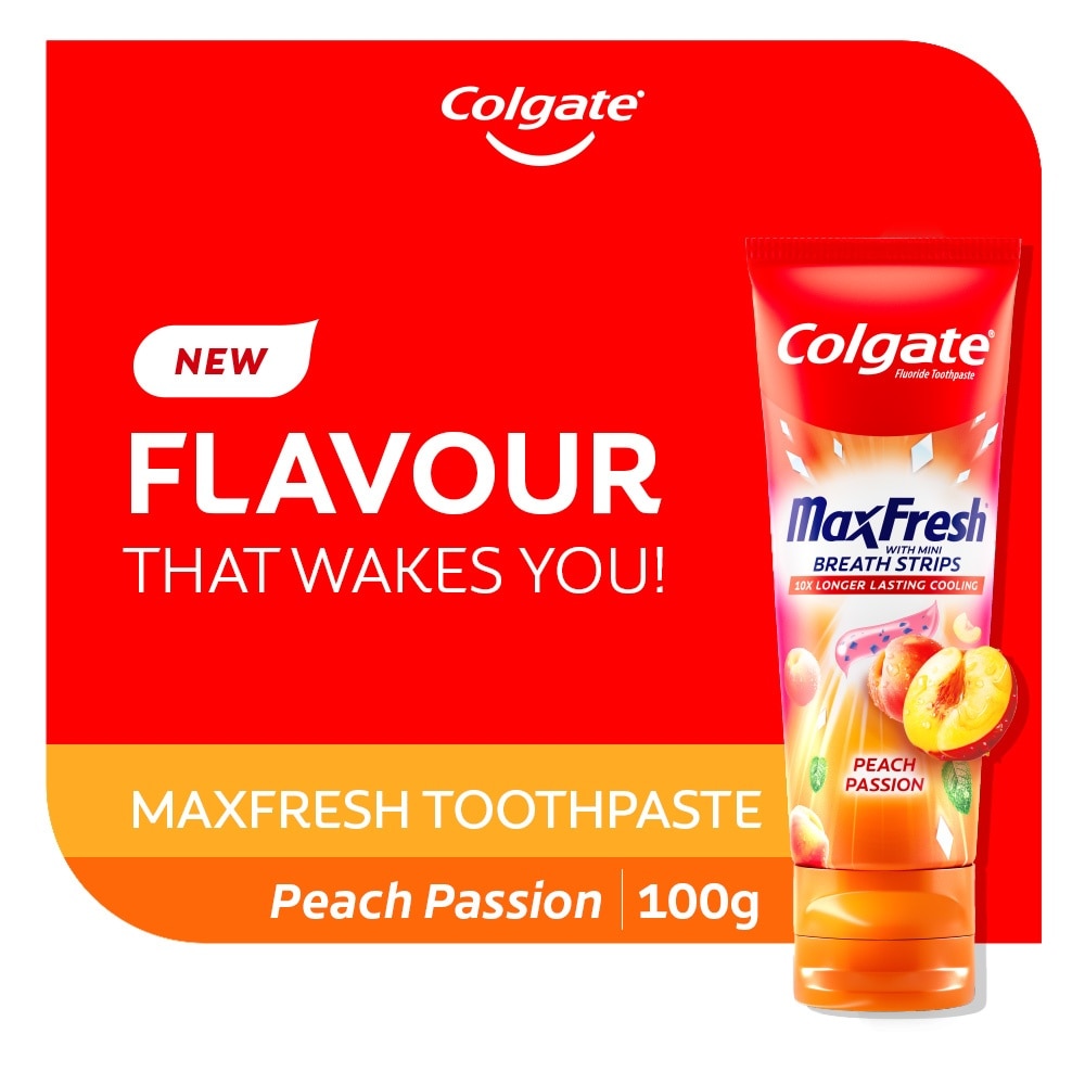 Max Fresh With Mini Breath Strip Peach Passion Toothpaste 100g