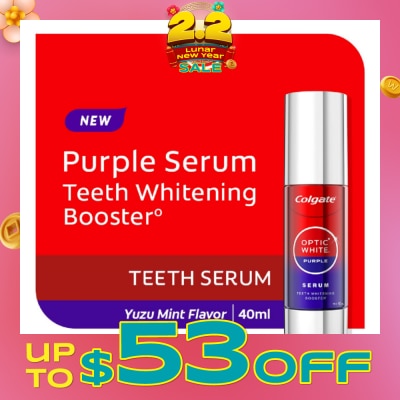 COLGATE Optic White Purple Serum Teeth Whitening Booster Yuzu 40ml