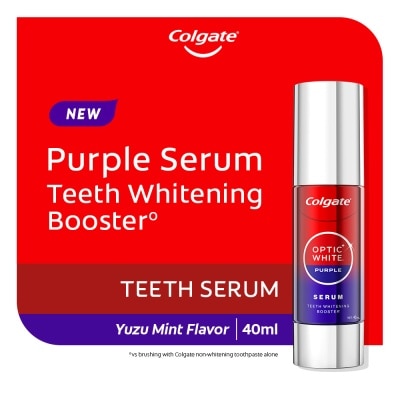 COLGATE Optic White Purple Serum Teeth Whitening Booster Yuzu 40ml