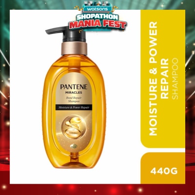 PANTENE - Miracles Moisture & Power Repair Shampoo (For Dry & Damaged Hair) 440g