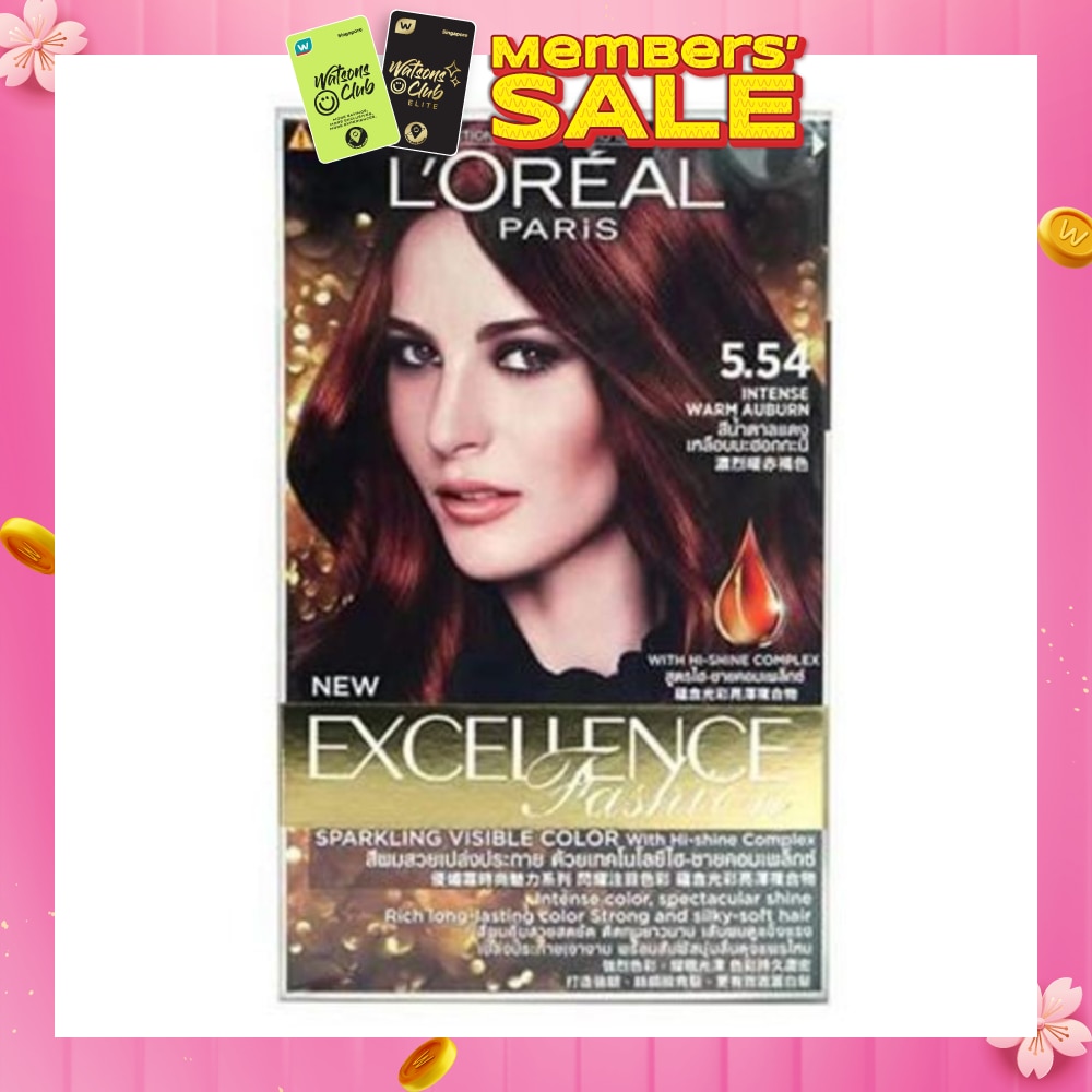 L'OREAL PARIS EXCELLENCE Fashion Hair Colour #5.54 Intense Warm Auburn 1s (Expiry: Sep`2026)