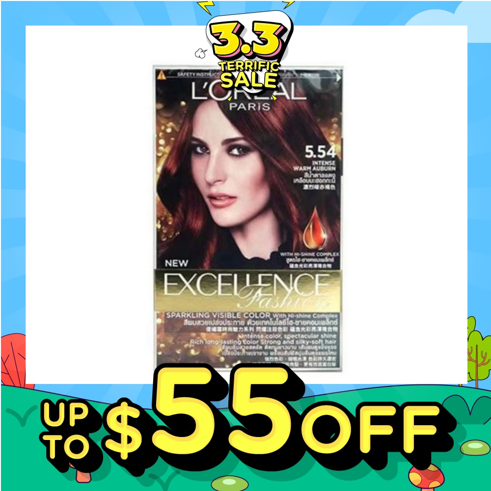 L'OREAL PARIS EXCELLENCE Fashion Hair Colour #5.54 Intense Warm Auburn 1s (Expiry: Sep`2026)
