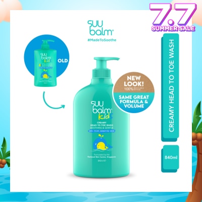 SUU BALM Kids Creamy Head To Toe Wash (Soothing & Gentle) 840ml