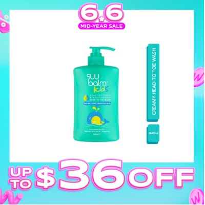 SUU BALM - Kids Creamy Head To Toe Wash (Soothing & Gentle) 840ml