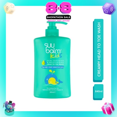 SUU BALM - Kids Creamy Head To Toe Wash (Soothing & Gentle) 840ml
