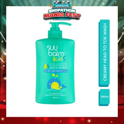 SUU BALM - Kids Creamy Head To Toe Wash (Soothing & Gentle) 840ml