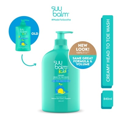 SUU BALM Kids Dual Soothing & Moisturising Head-to-Toe Wash 840ml