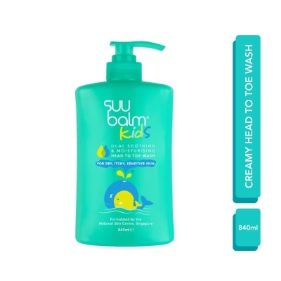 SUU BALM Kids Creamy Head To Toe Wash (Soothing & Gentle) 840ml