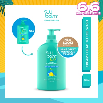 SUU BALM Kids Dual Soothing & Moisturising Head-to-Toe Wash 840ml