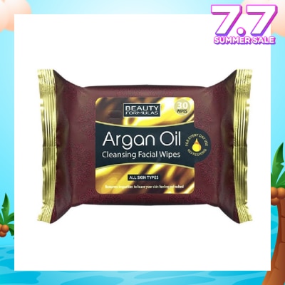 BEAUTY FORMULAS Argan Oil Cleansing Facial Wipes  Suitable for All Skin Types  30s