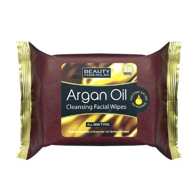 BEAUTY FORMULAS Argan Oil Cleansing Facial Wipes  Suitable for All Skin Types  30s