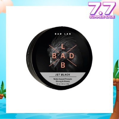 BAD LAB Jet Black Water-Based Pomade Strong & Glossy 80g