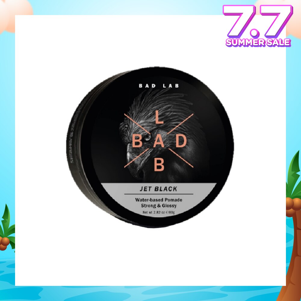 Jet Black Water-Based Pomade Strong & Glossy 80g