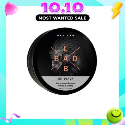 BAD LAB Jet Black Water Based Pomade Strong & Glossy 80g image
