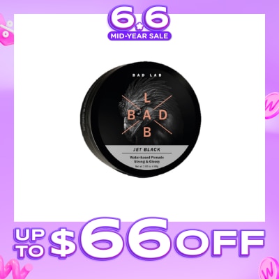 BAD LAB - Jet Black Water-Based Pomade Strong & Glossy 80g