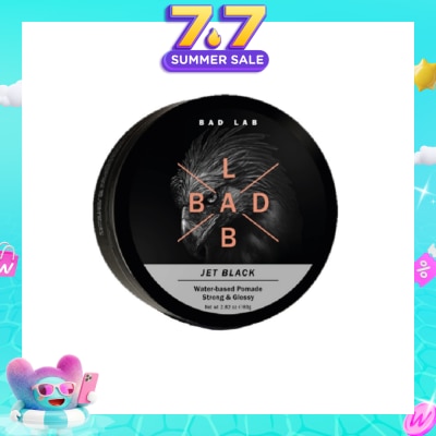BAD LAB - Jet Black Water-Based Pomade Strong & Glossy 80g