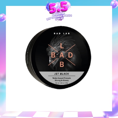 BAD LAB - Jet Black Water-Based Pomade Strong & Glossy 80g