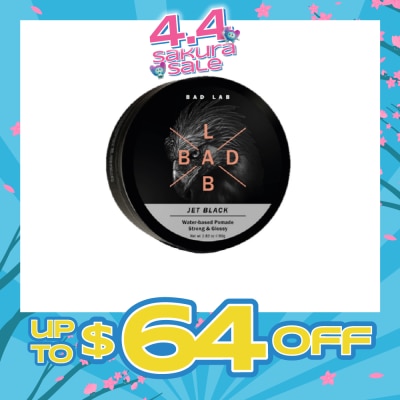 BAD LAB - Jet Black Water-Based Pomade Strong & Glossy 80g